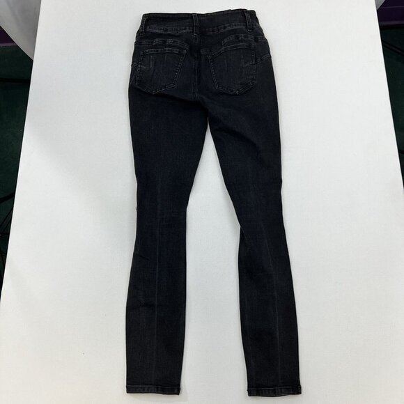 HT Denim Womens Black Hi-Rise Super Skinny Distressed Jeans Size 3 - Picture 6 of 9